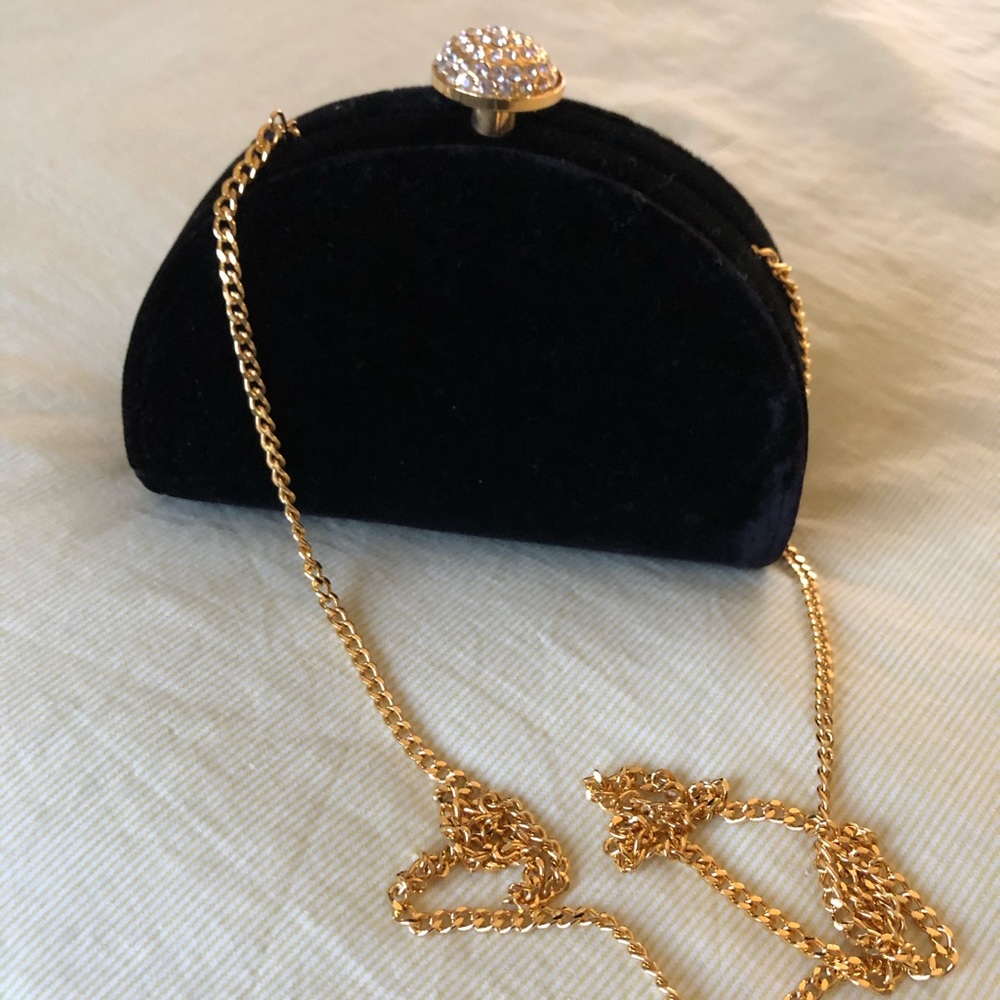 Velvet Clutch with Embellished Clasp
